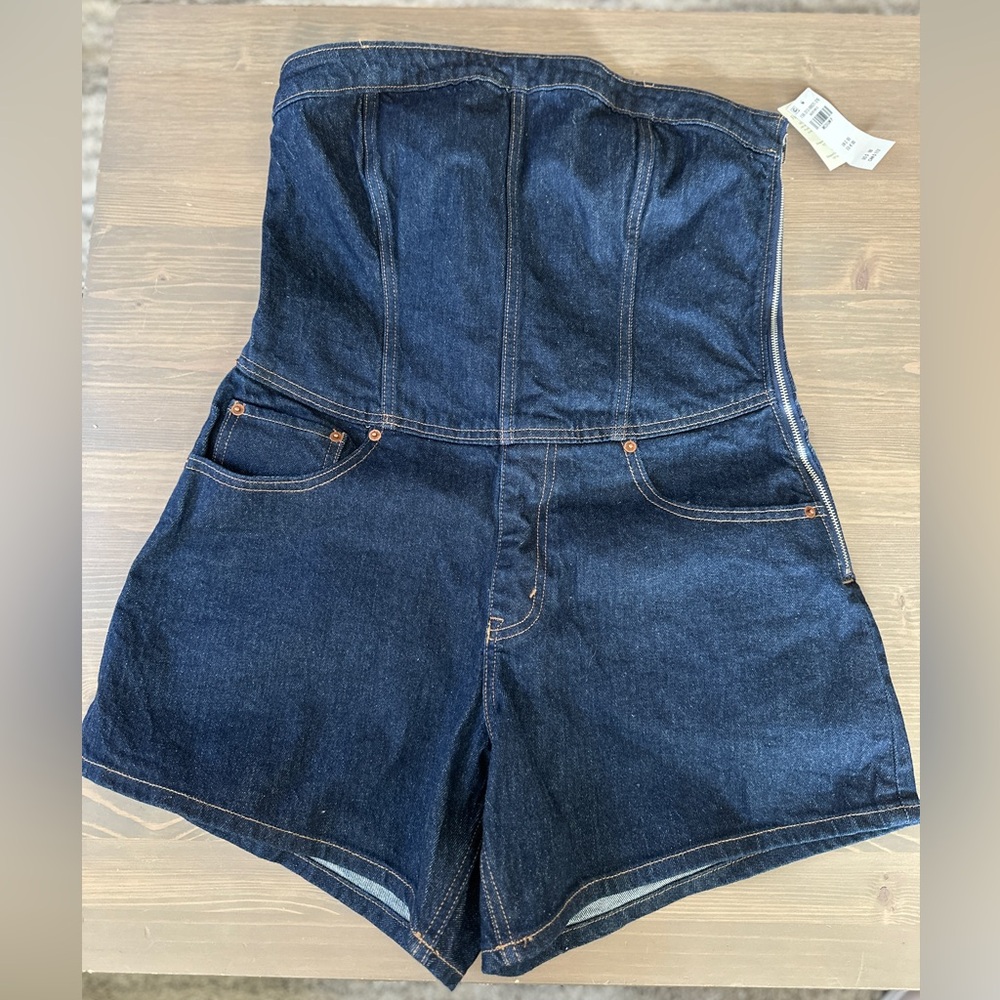 Abercrombie & Fitch Dark Blue Denim Jumpsuit